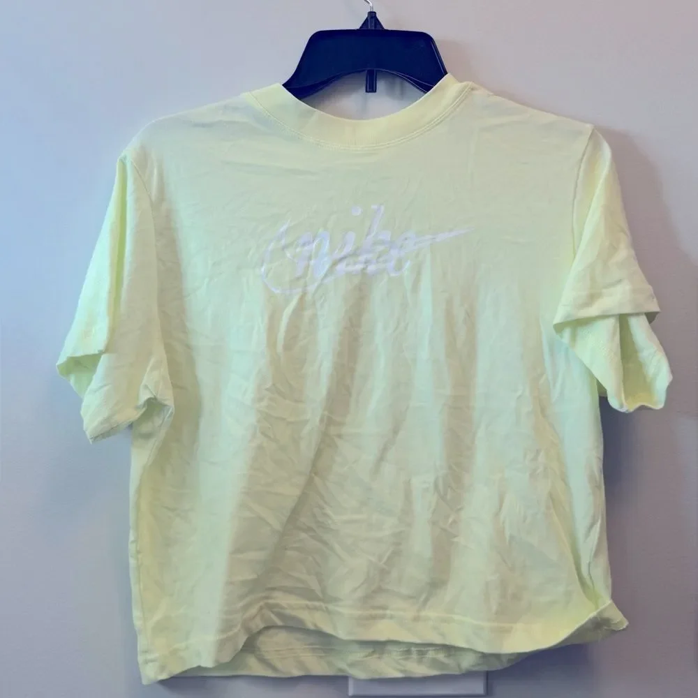 NIKE GIRLS DRI-FIT CHECK LOGO TRAINING T-SHIRT L (14/16)US